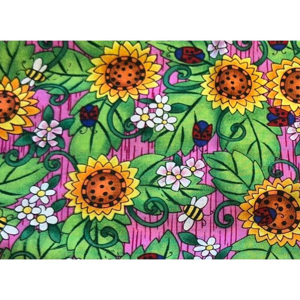 Vibrant Sunflower Garden Fabric by Kari Peterson for South Sea Imports